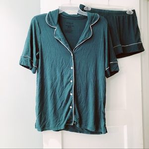 Adore Me Jayne Green Short Pajamas Set Sleepwear